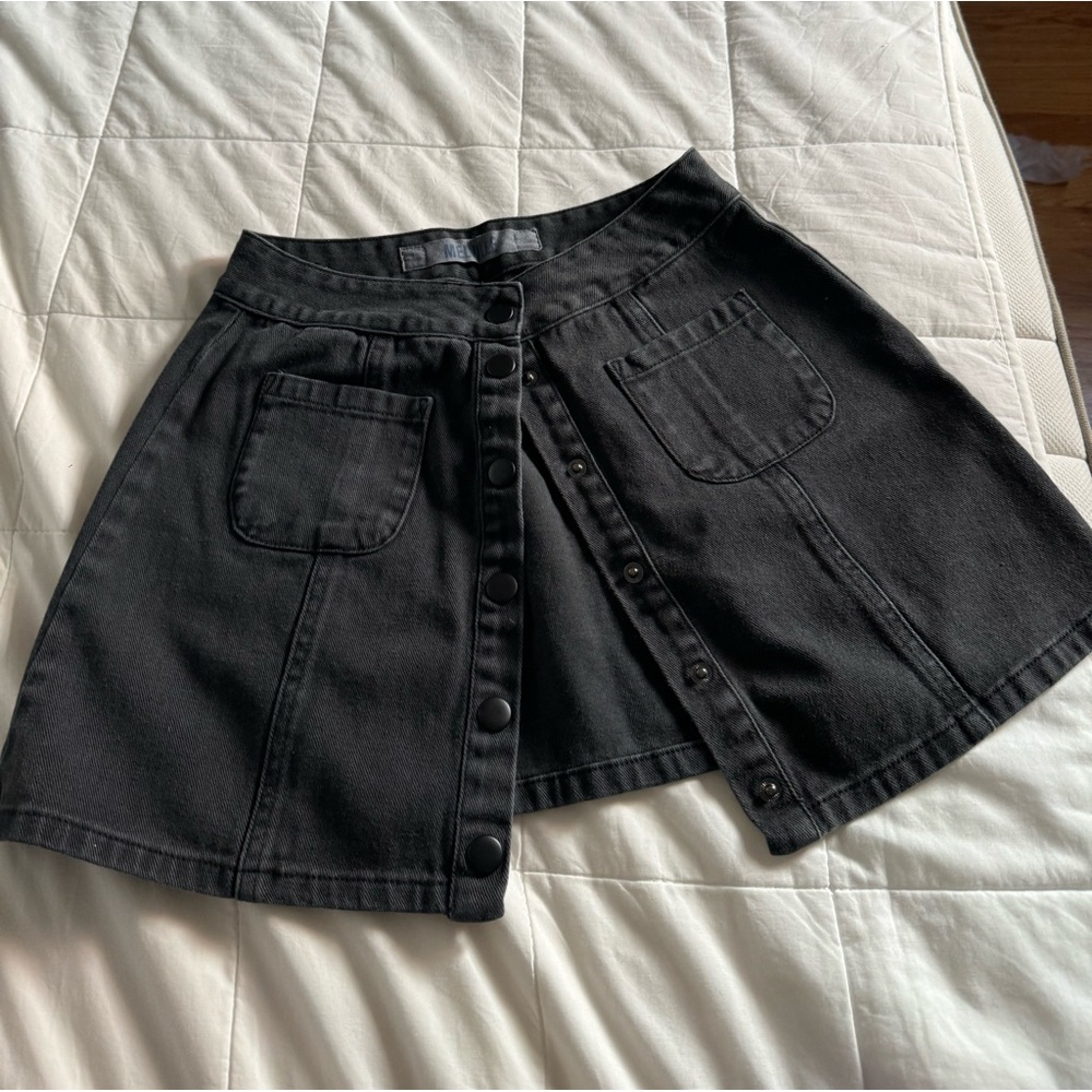 RARE Brandy Melville Black Jean mini skirt
